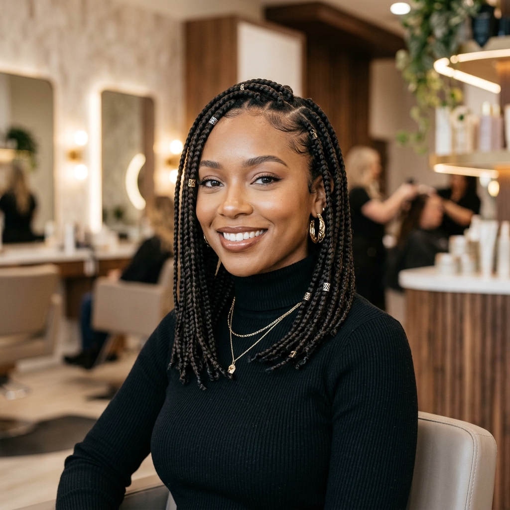 Jumbo Box Braids - Box Braids styling at Prees Prees Beauty Lounge