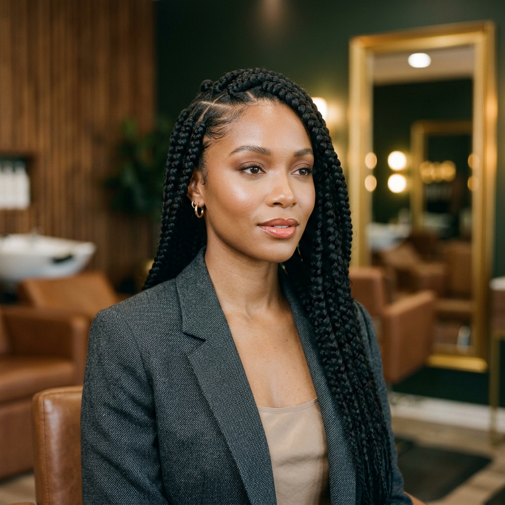 Box Braids Bob - Box Braids styling at Prees Prees Beauty Lounge