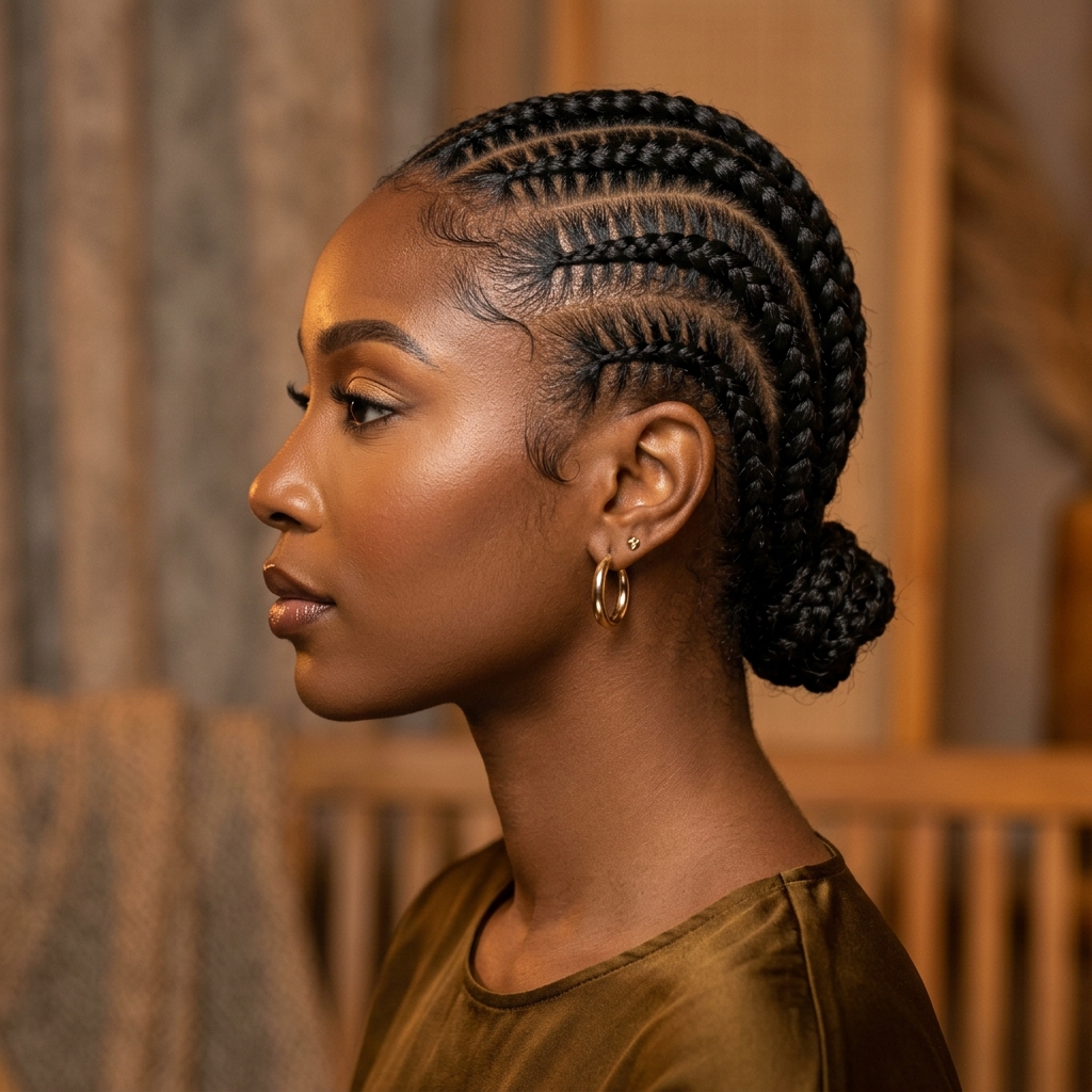 Classic Straight-Back Cornrows - Cornrows styling at Prees Prees Beauty Lounge