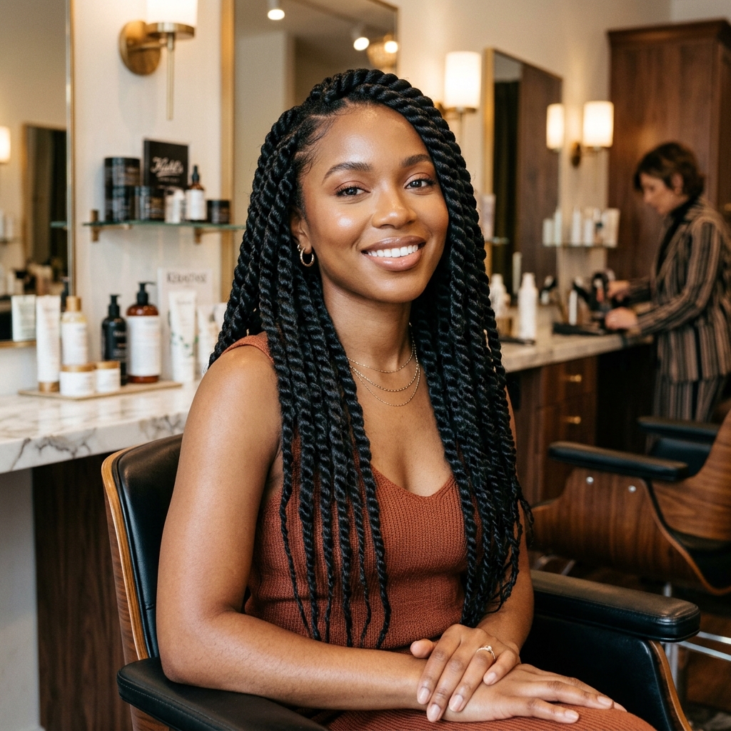 Chunky Senegalese Twists - Twists styling at Prees Prees Beauty Lounge